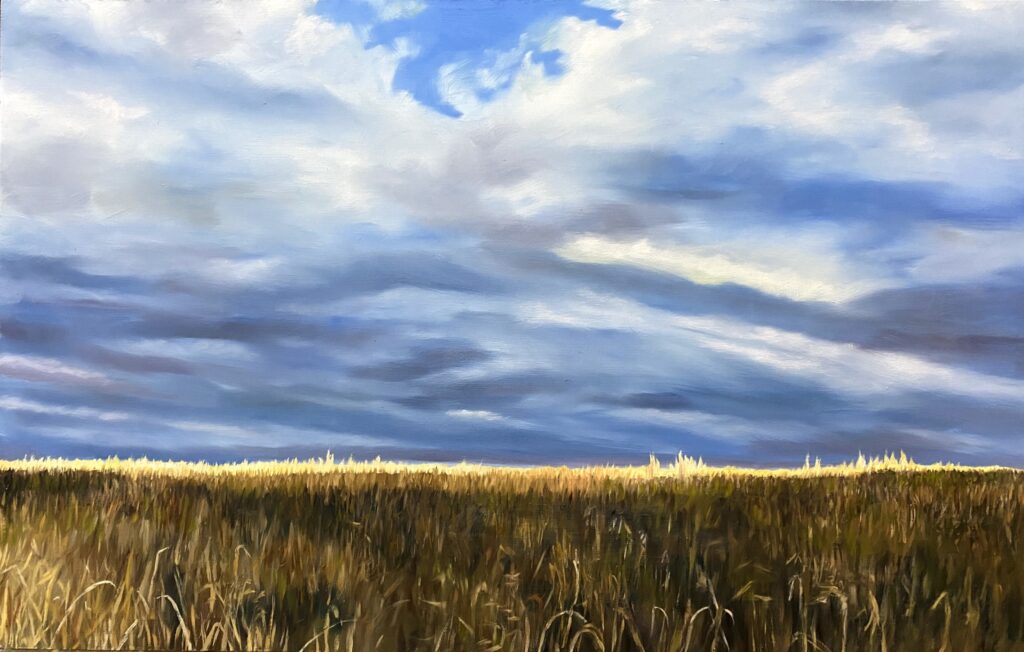 Winter Grass - Oil on masonite - 11 3/8" x 18"